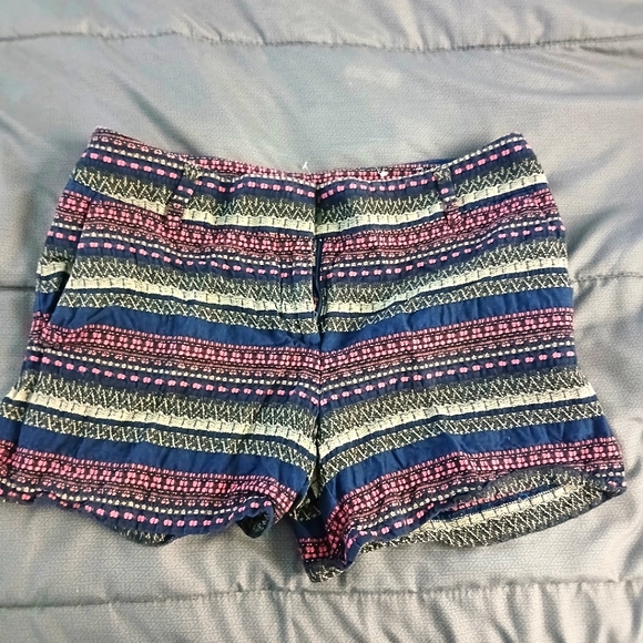 LOFT Pants - LOFT Blue and Pink Shorts Vibrant Pattern